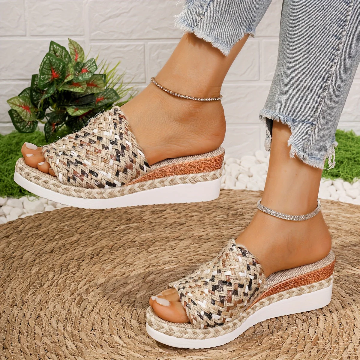 Celeste | Women's Woven Wedge Sandals - Image 7