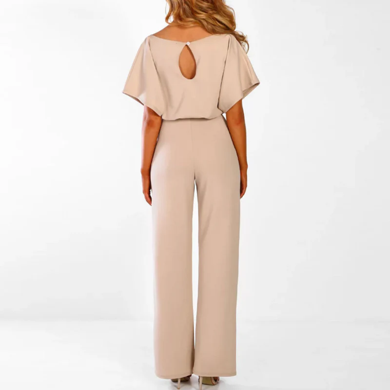 Celeste | Women's Belted Wide Leg Jumpsuit Batwing Sleeve Elegant - Image 7