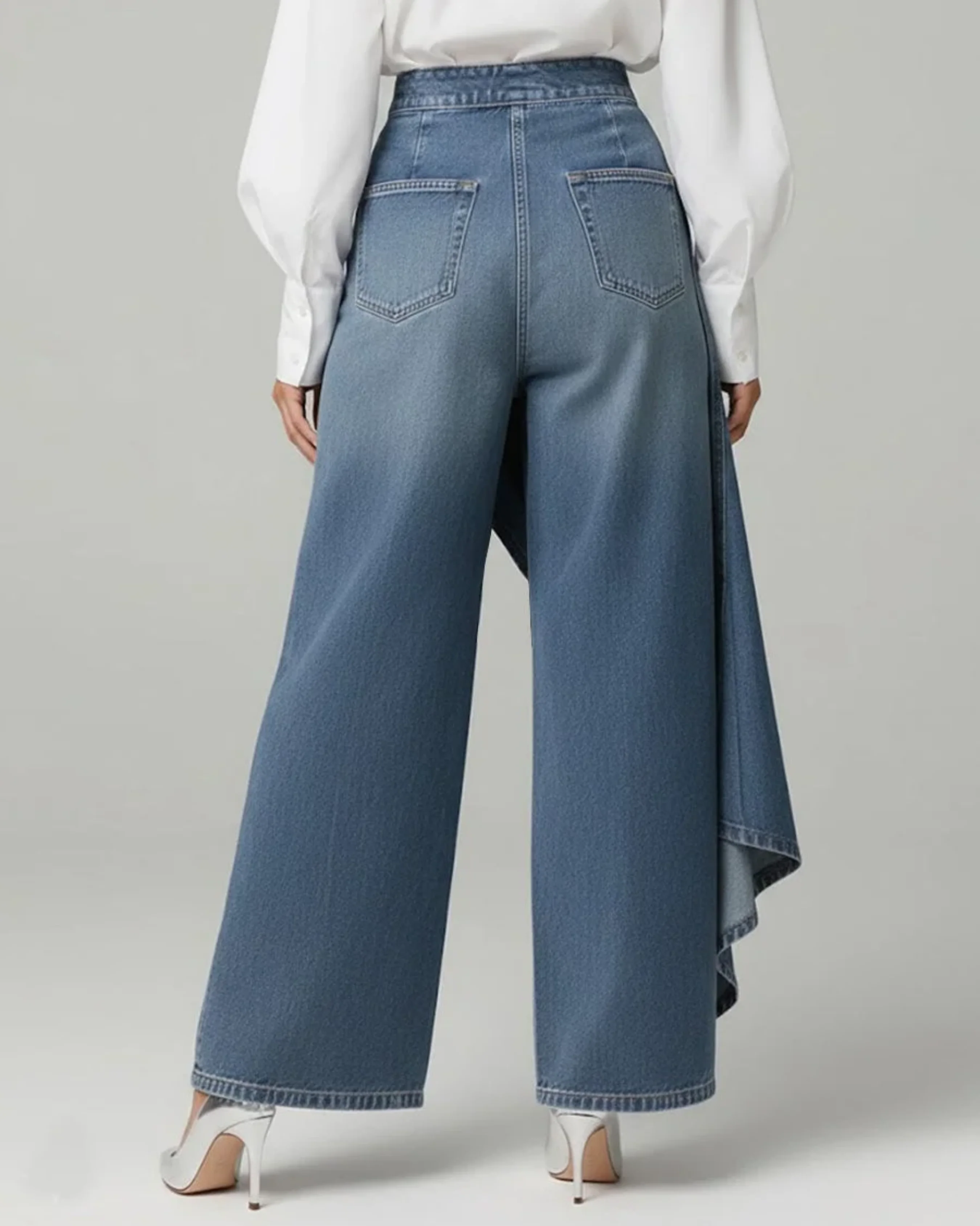 Celeste | Women's High Waisted Wide Leg Wrap Pants - Image 4