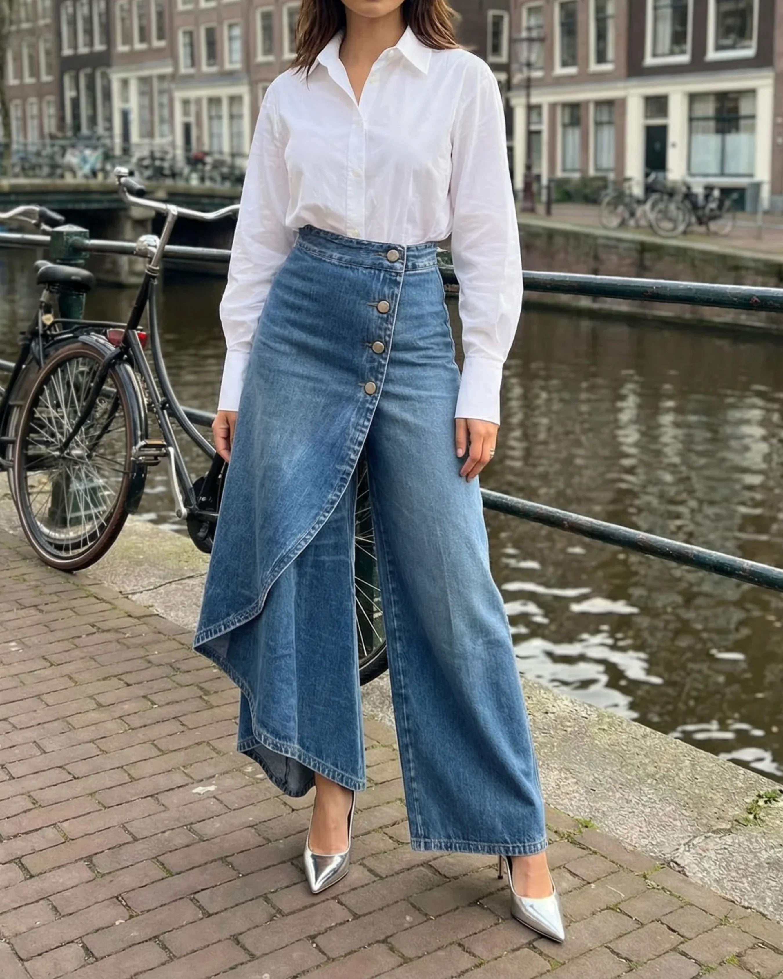 Celeste | Women's High Waisted Wide Leg Wrap Pants - Image 6