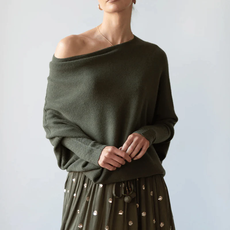 Celestina | Women's Off Shoulder Long Sleeve Sweater - Image 11