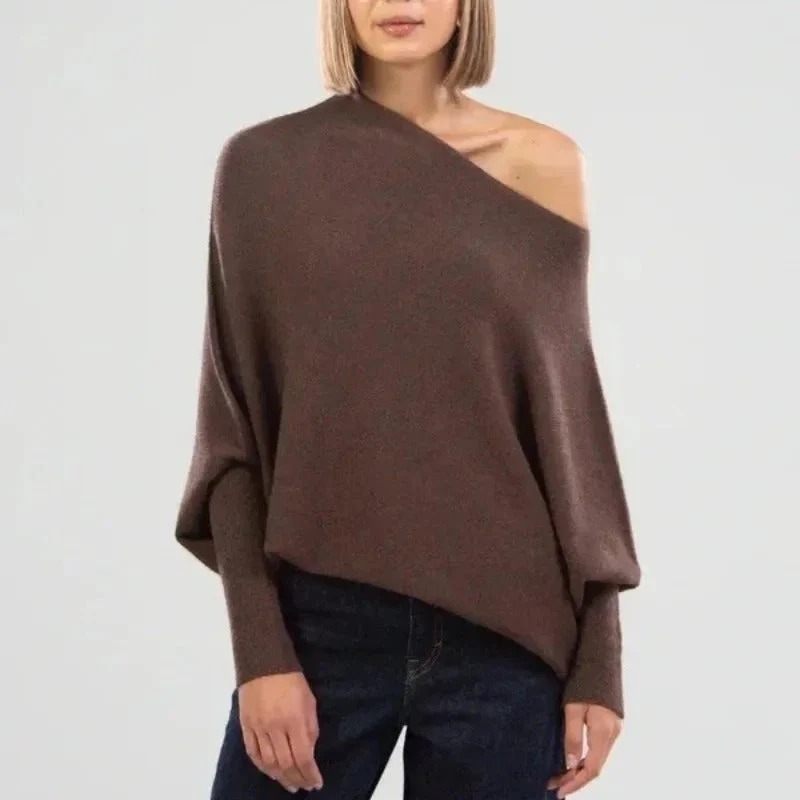 Celestina | Women's Off Shoulder Long Sleeve Sweater - Image 12