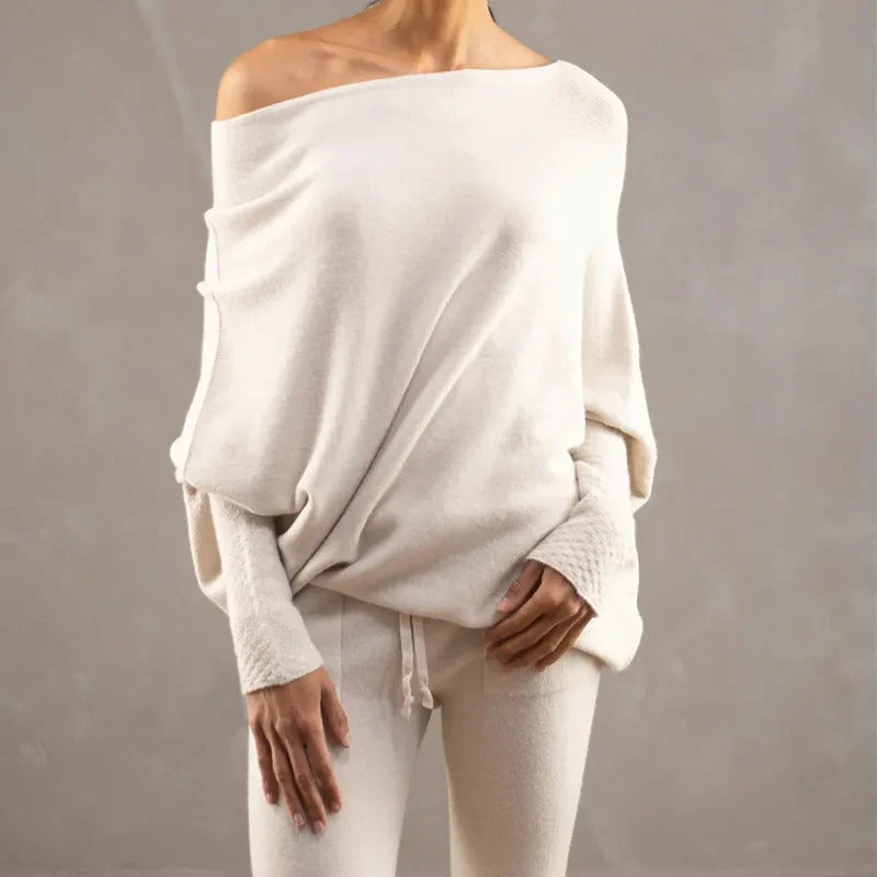 Celestina | Women's Off Shoulder Long Sleeve Sweater - Image 8