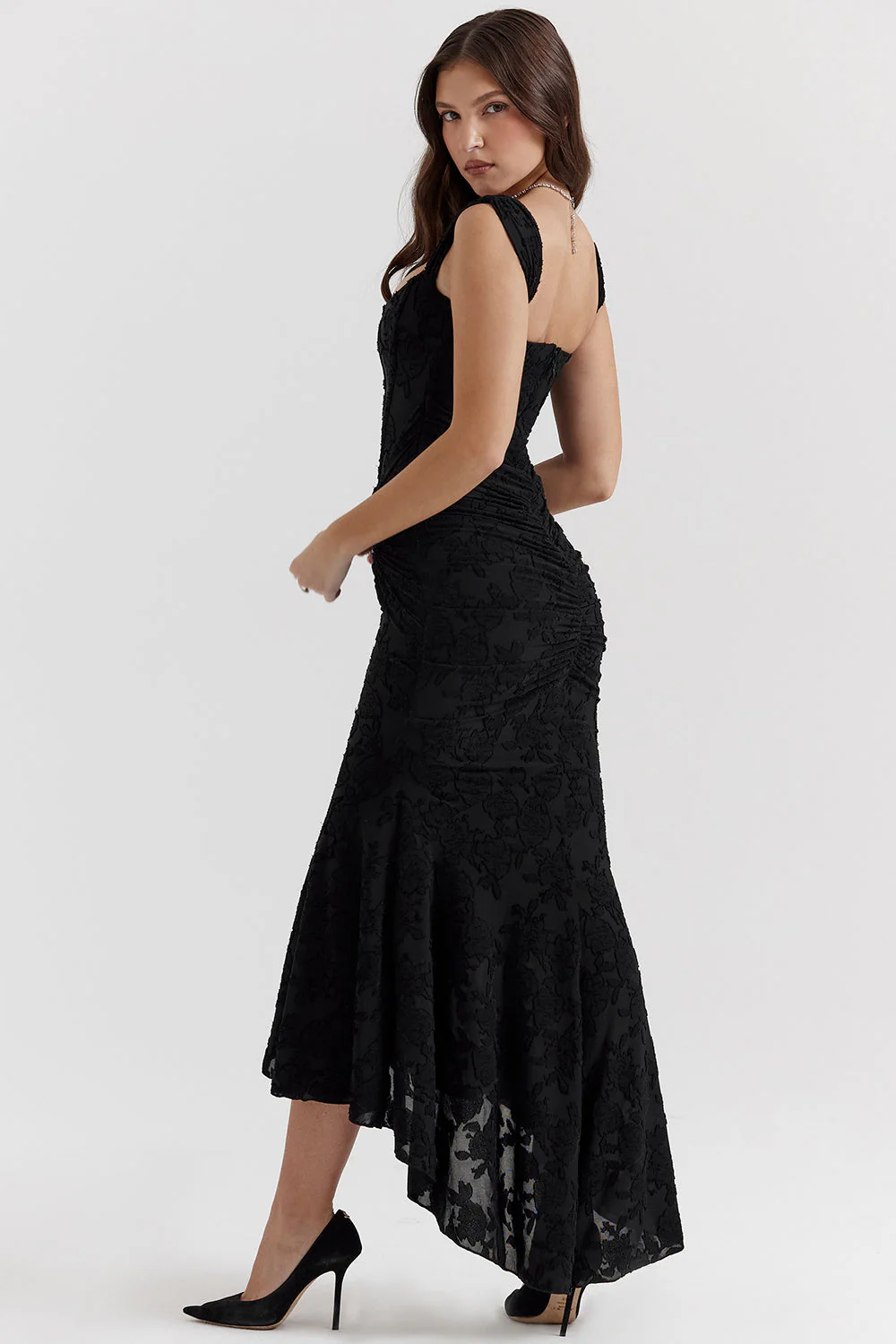 Charlotte | Women's Wedding Guest Lace Ruched Bodycon Dress Evening - Image 2