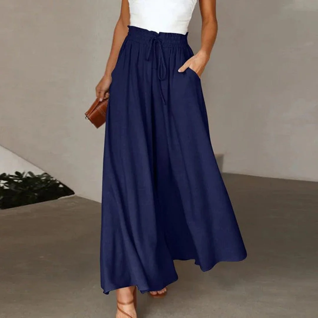 Clementine | Women's High Waisted Wide Leg Palazzo Pants - Image 2