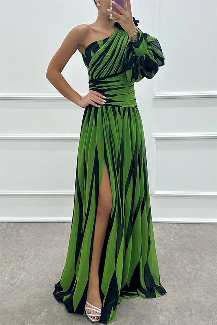 Cordelia | Women's Wedding Guest One Shoulder Asymmetric Maxi Dress - Image 6
