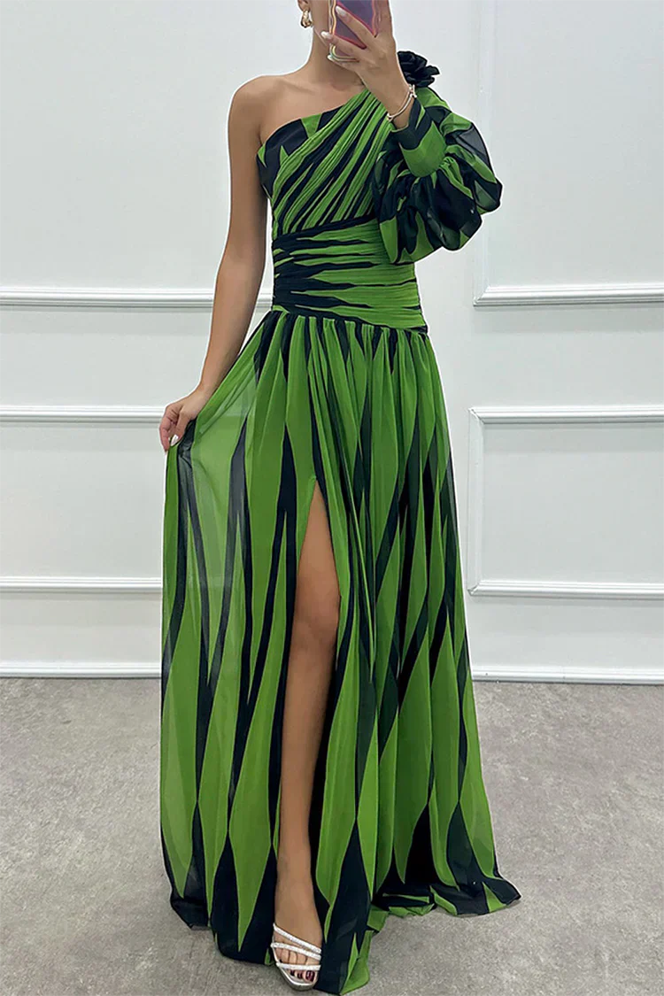Cordelia | Women's Wedding Guest One Shoulder Asymmetric Maxi Dress - Image 7