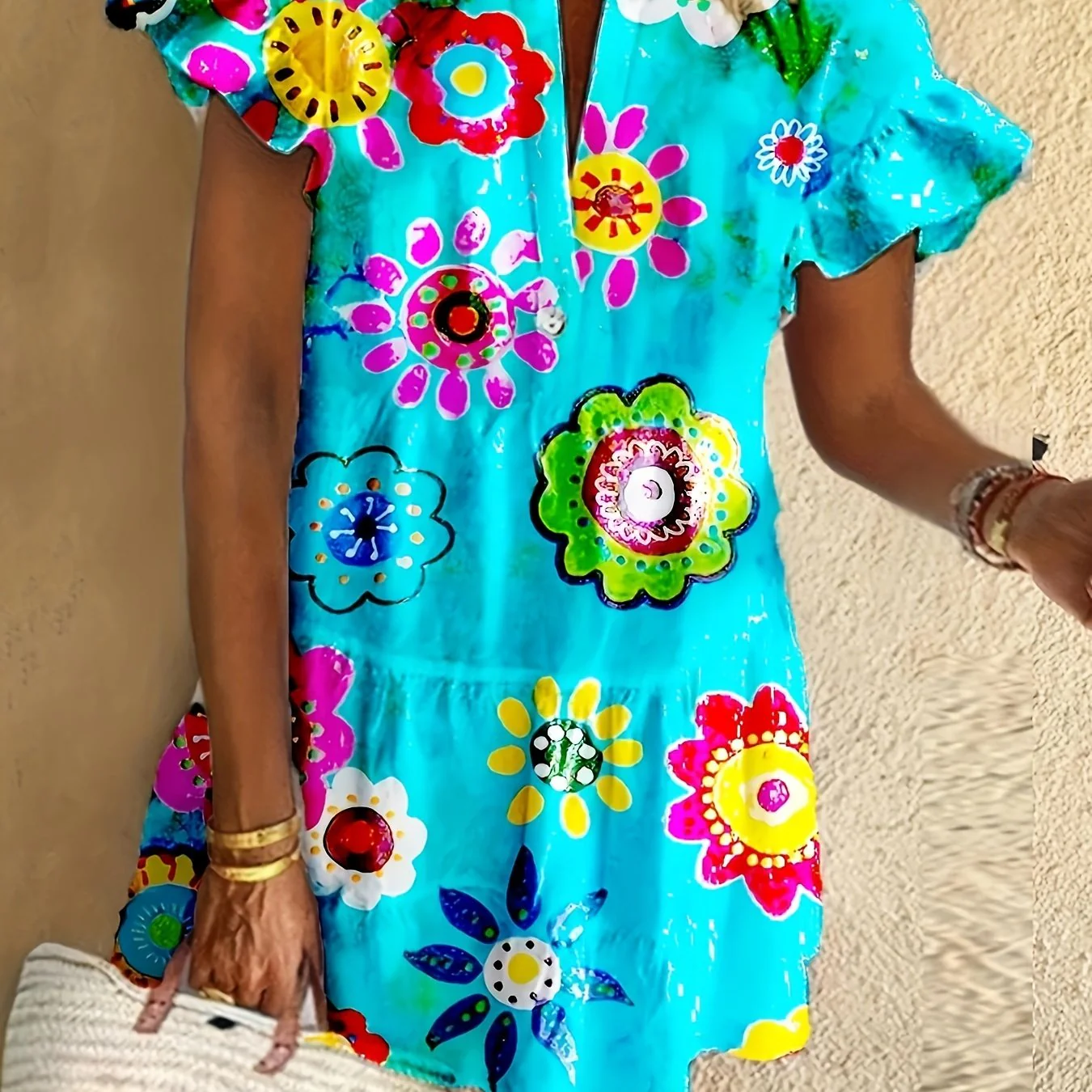 Daphne | Women's Floral Flowy Draped Maxi Dress