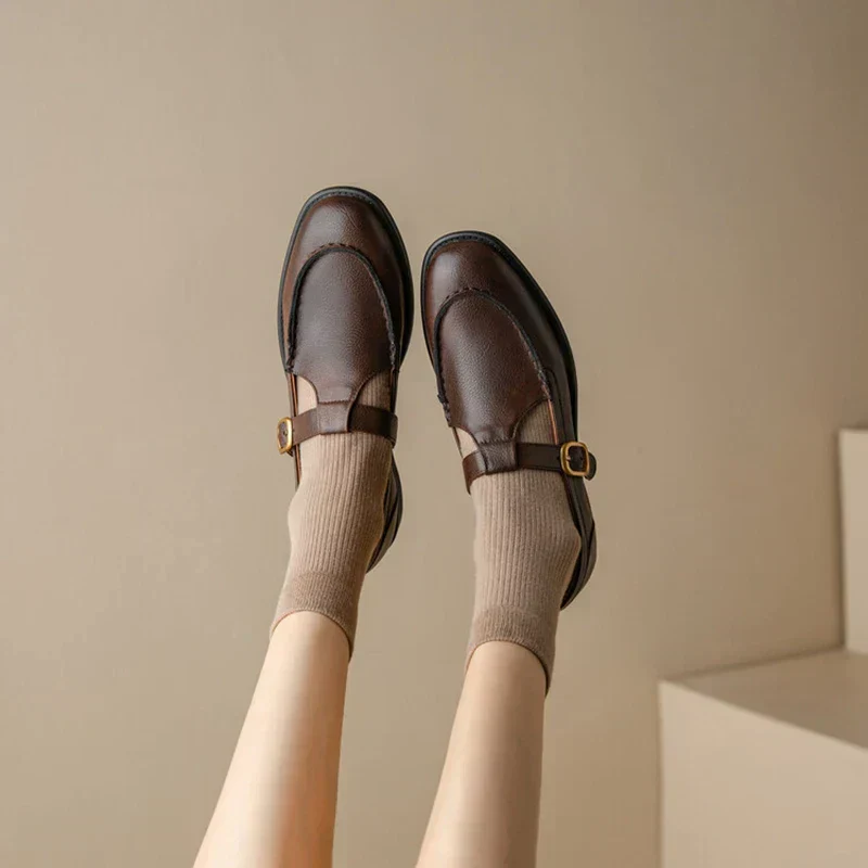 Delia | Women's Retro T-Strap Mary Jane Shoes Round Toe Low Heel - Image 4