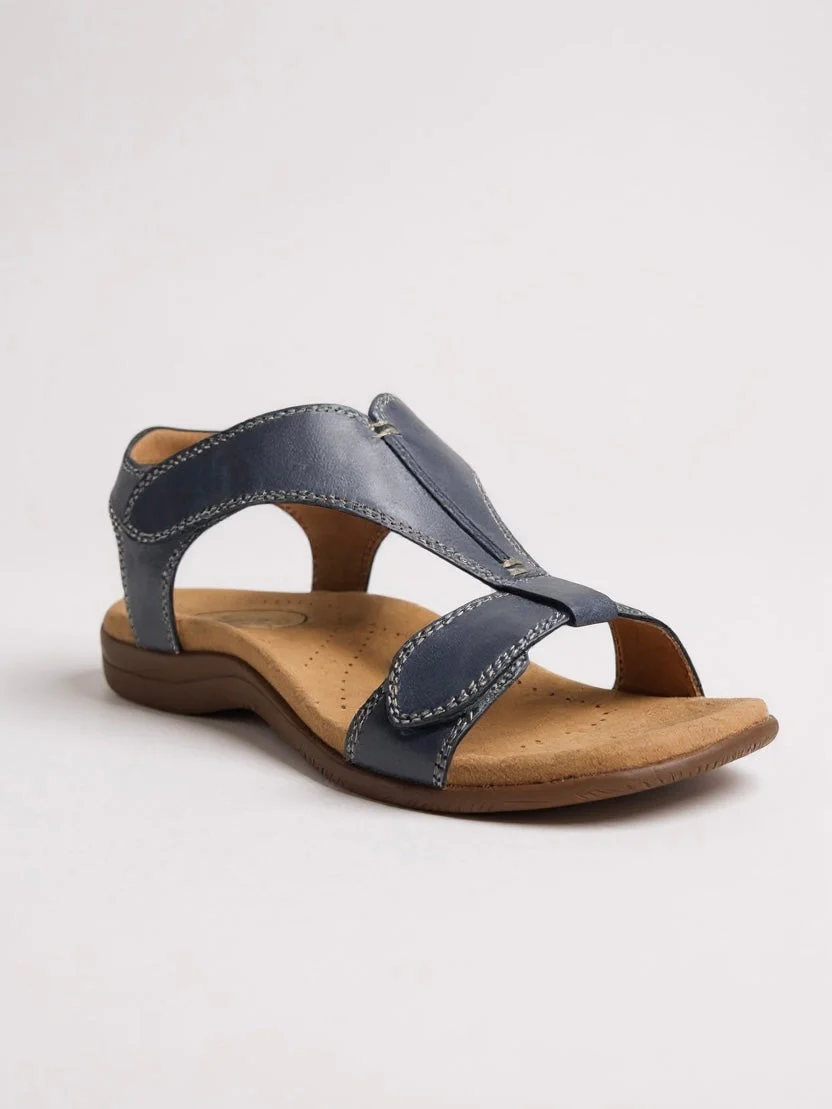 Dove | Women's Flat Cushioned T-Strap Sandals for Walking - Image 3