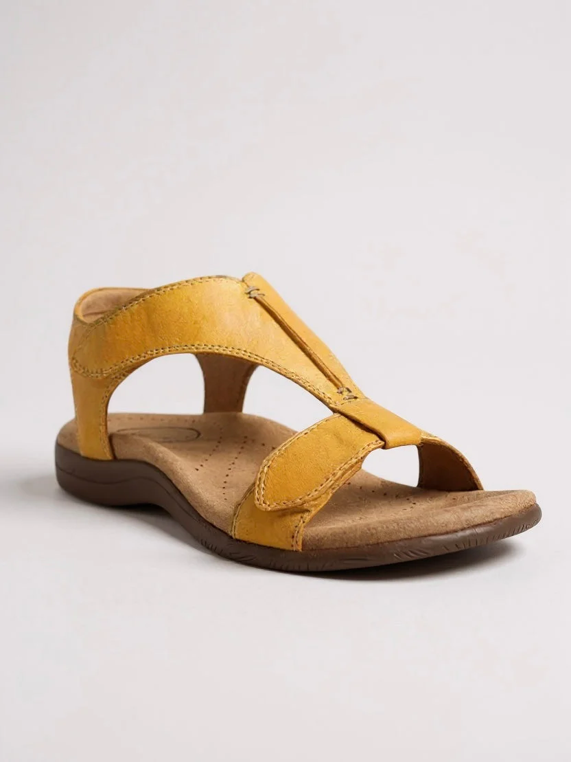 Dove | Women's Flat Cushioned T-Strap Sandals for Walking - Image 4