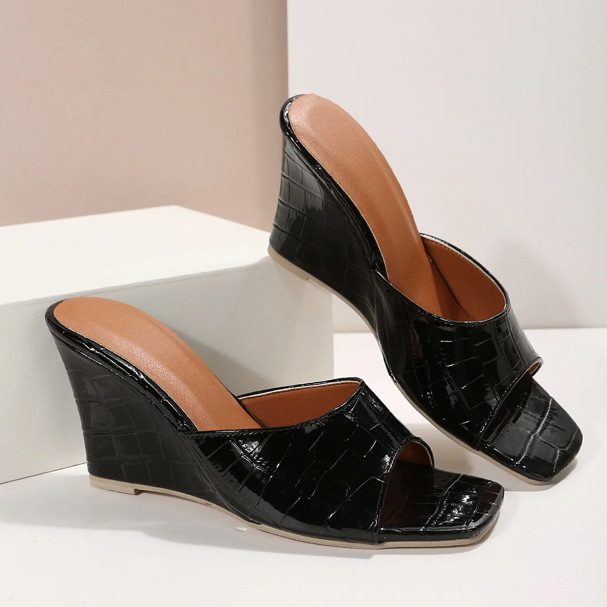 Eden | Women's Leather Wedge Cushioned Shoes - Image 13