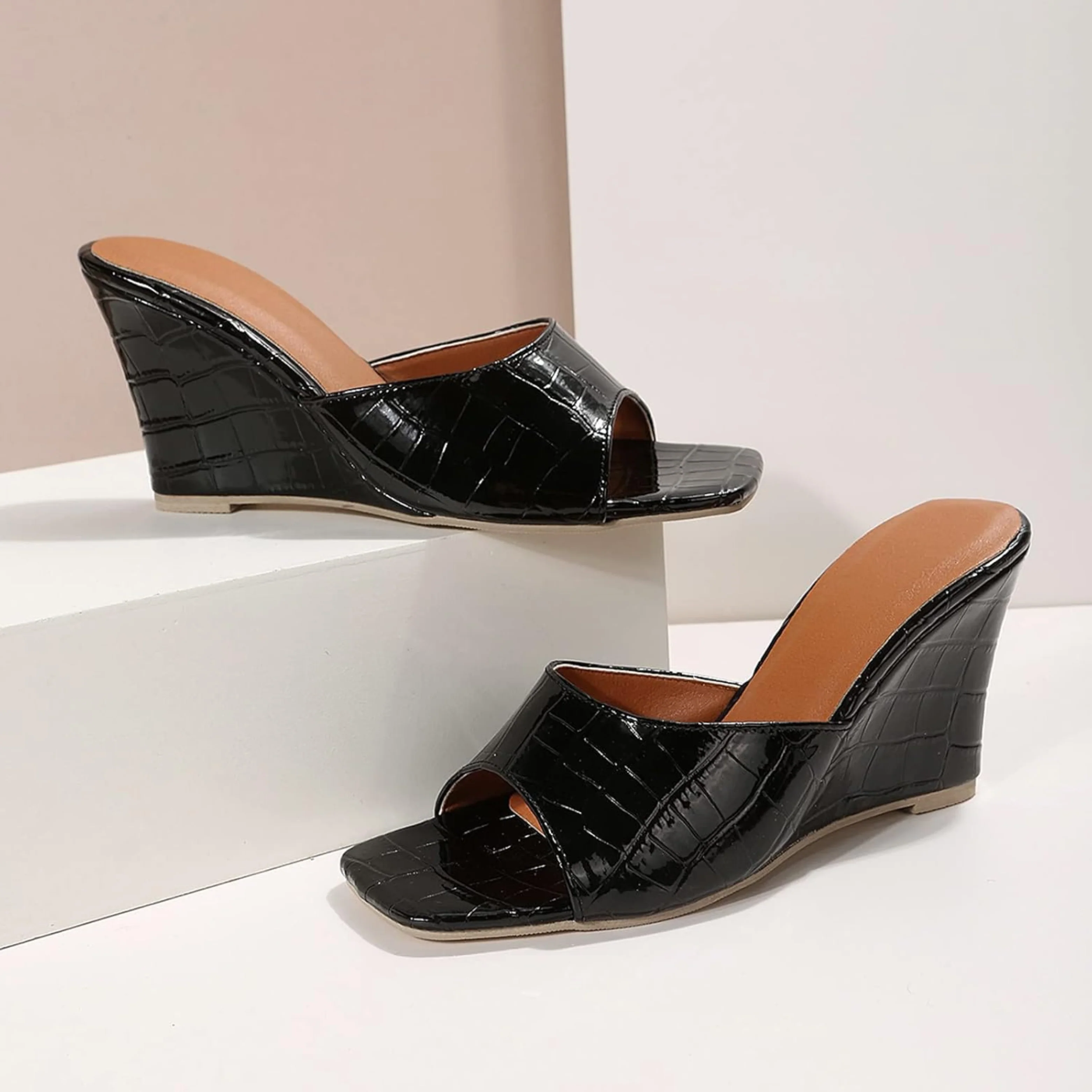 Eden | Women's Leather Wedge Cushioned Shoes - Image 14