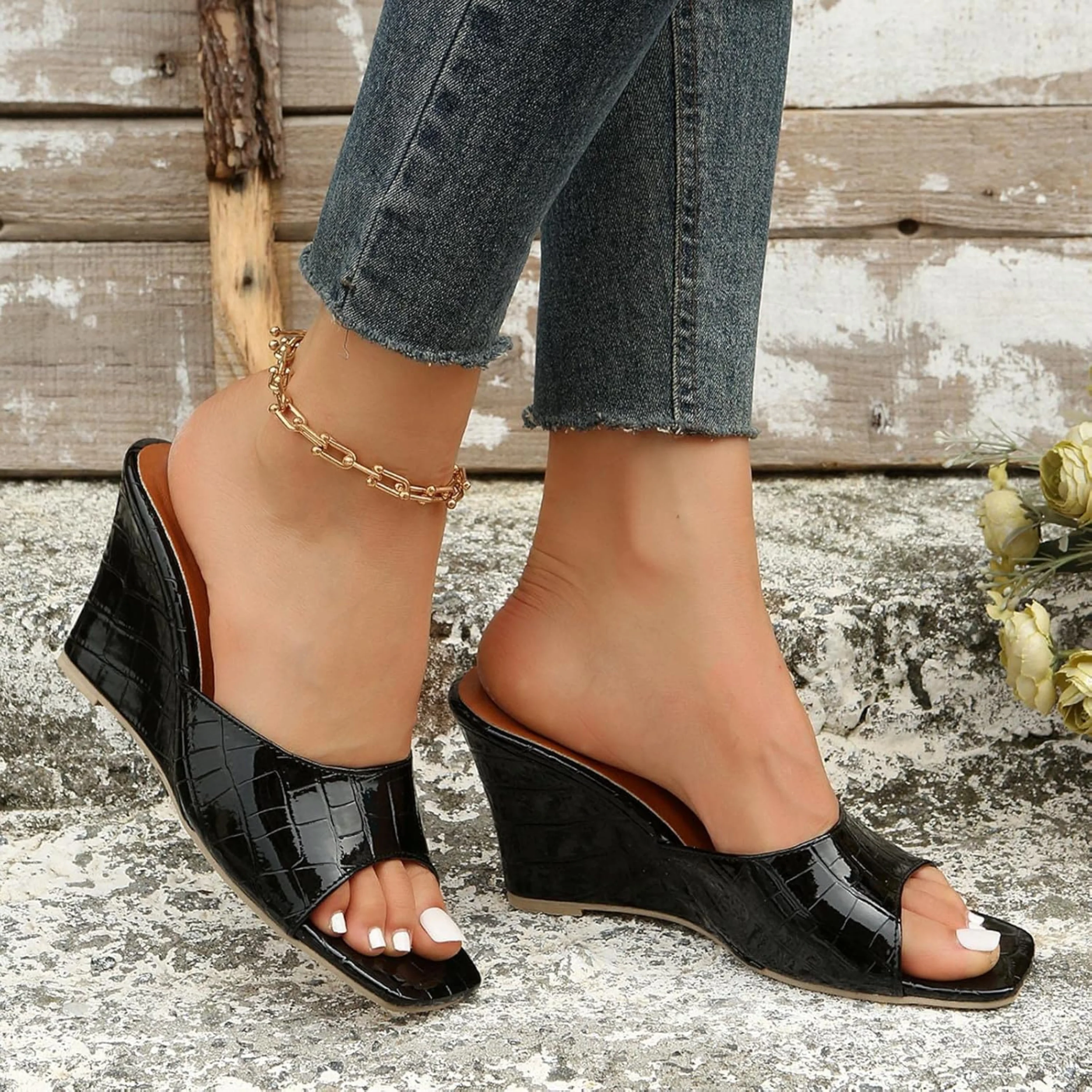 Eden | Women's Leather Wedge Cushioned Shoes - Image 16