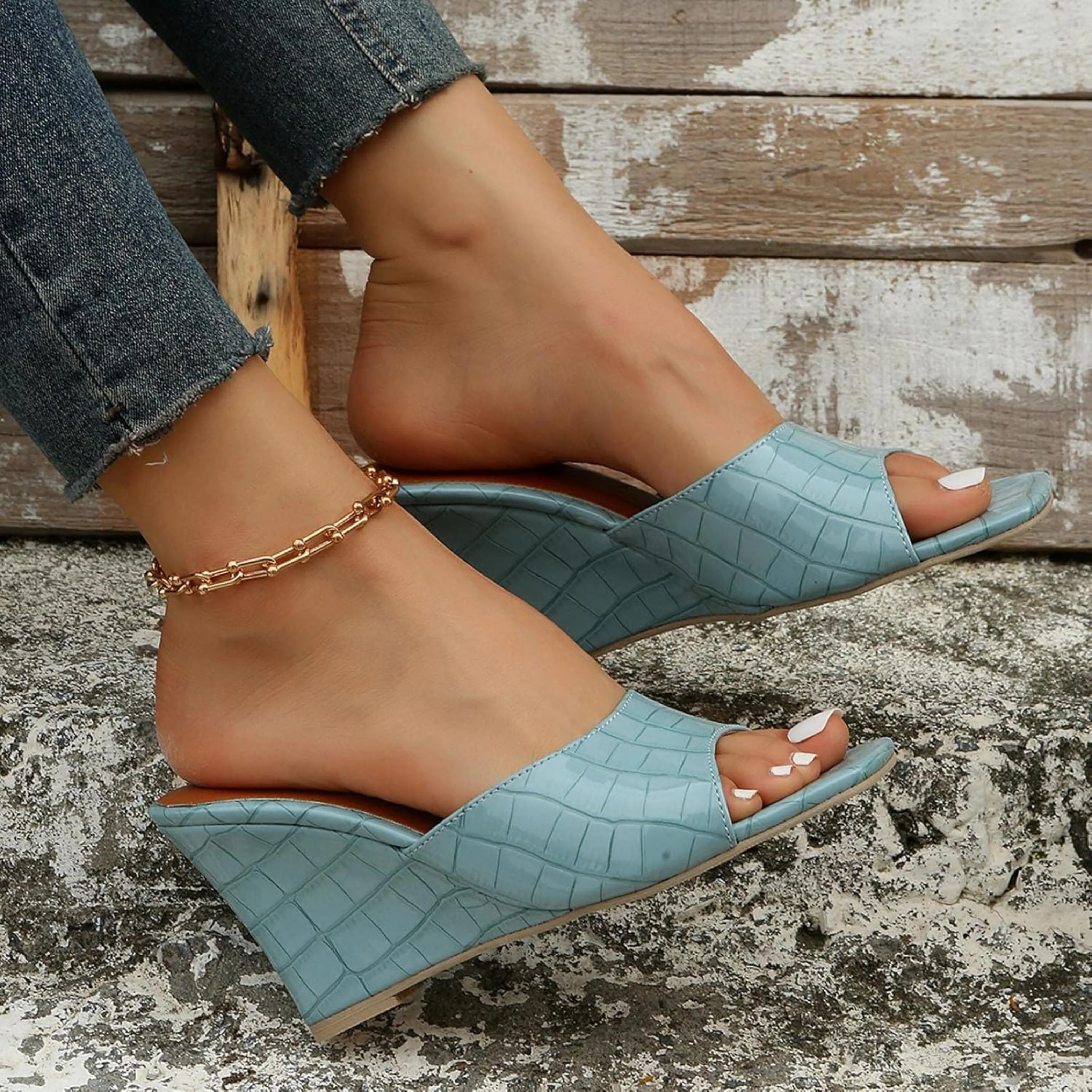 Eden | Women's Leather Wedge Cushioned Shoes - Image 5