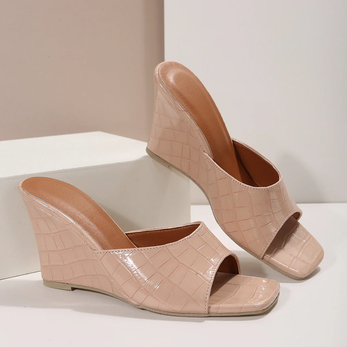 Eden | Women's Leather Wedge Cushioned Shoes - Image 9