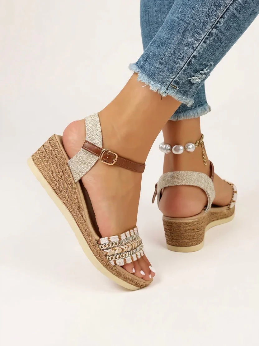 Effie | Women's Woven Cushioned Wedge Sandals - Image 2