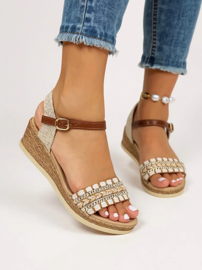 Effie | Women's Woven Cushioned Wedge Sandals - Image 3