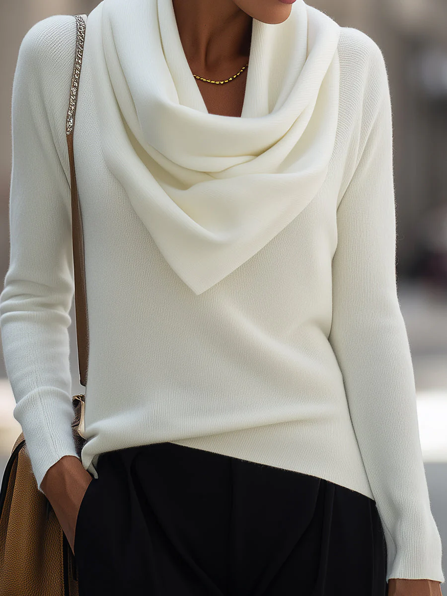 Ella™ | Draped Cowl Neck Long-Sleeve Top - Image 10