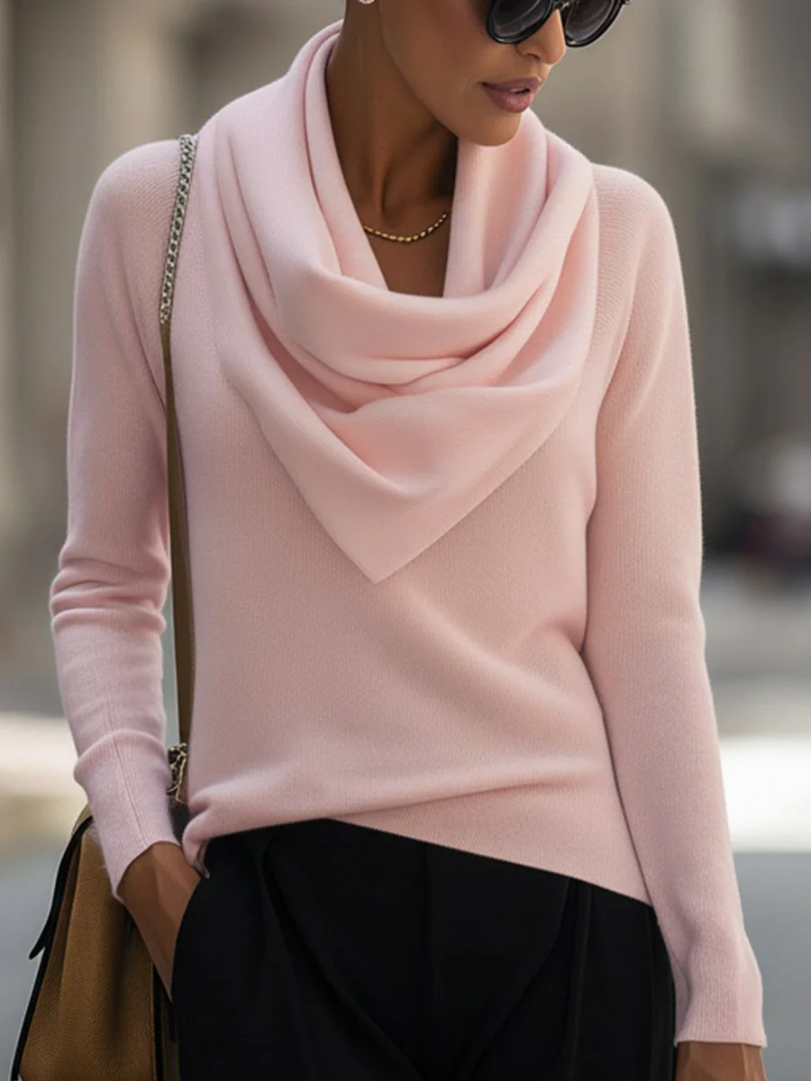 Ella™ | Draped Cowl Neck Long-Sleeve Top - Image 3