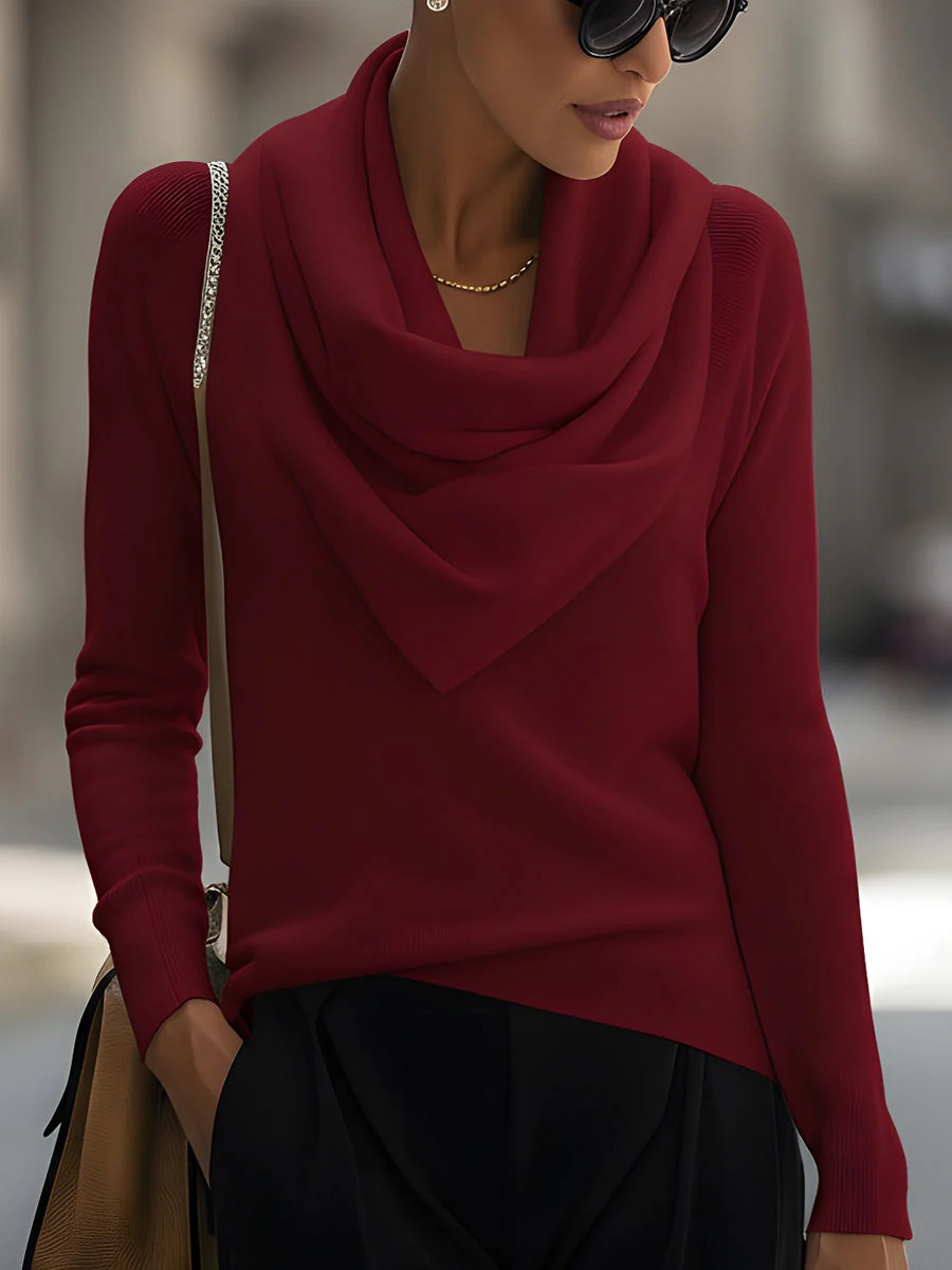 Ella™ | Draped Cowl Neck Long-Sleeve Top - Image 4