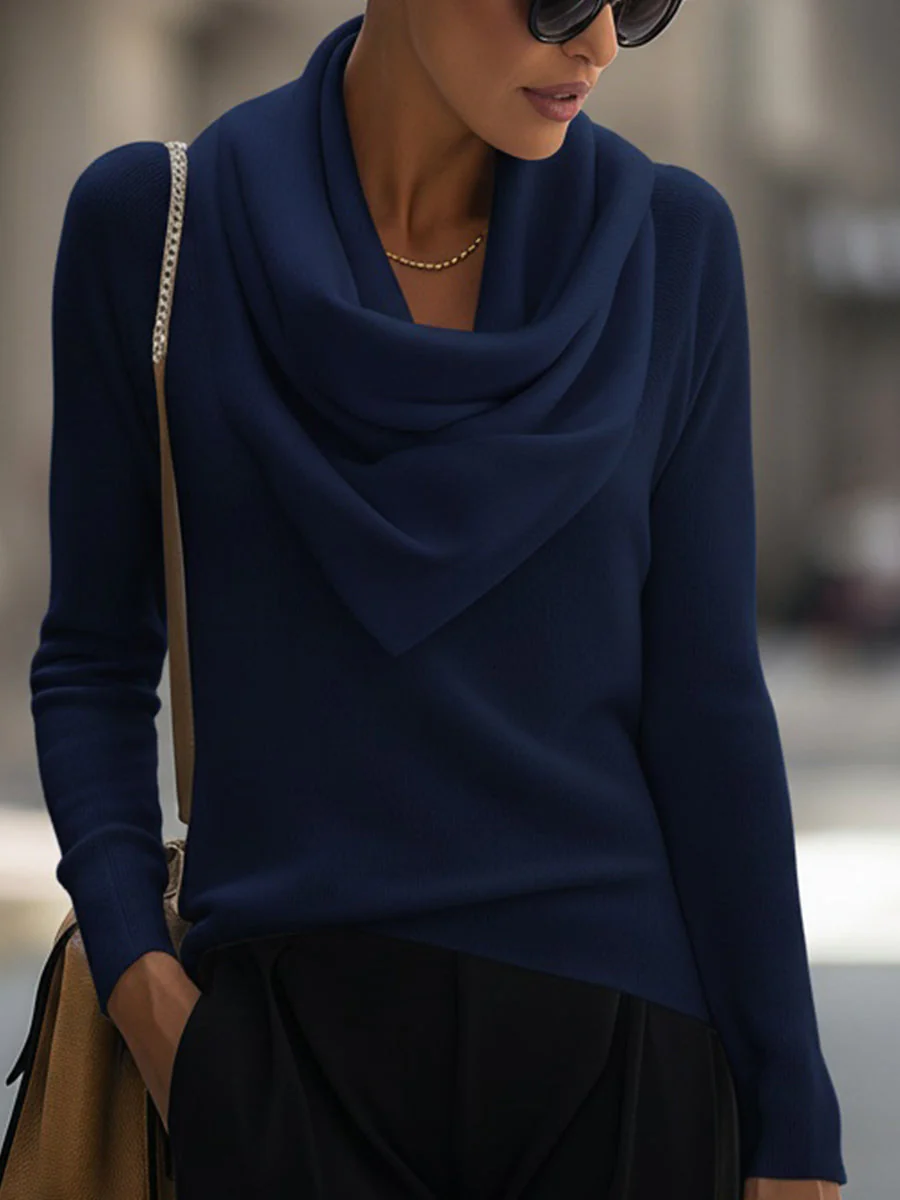 Ella™ | Draped Cowl Neck Long-Sleeve Top - Image 5
