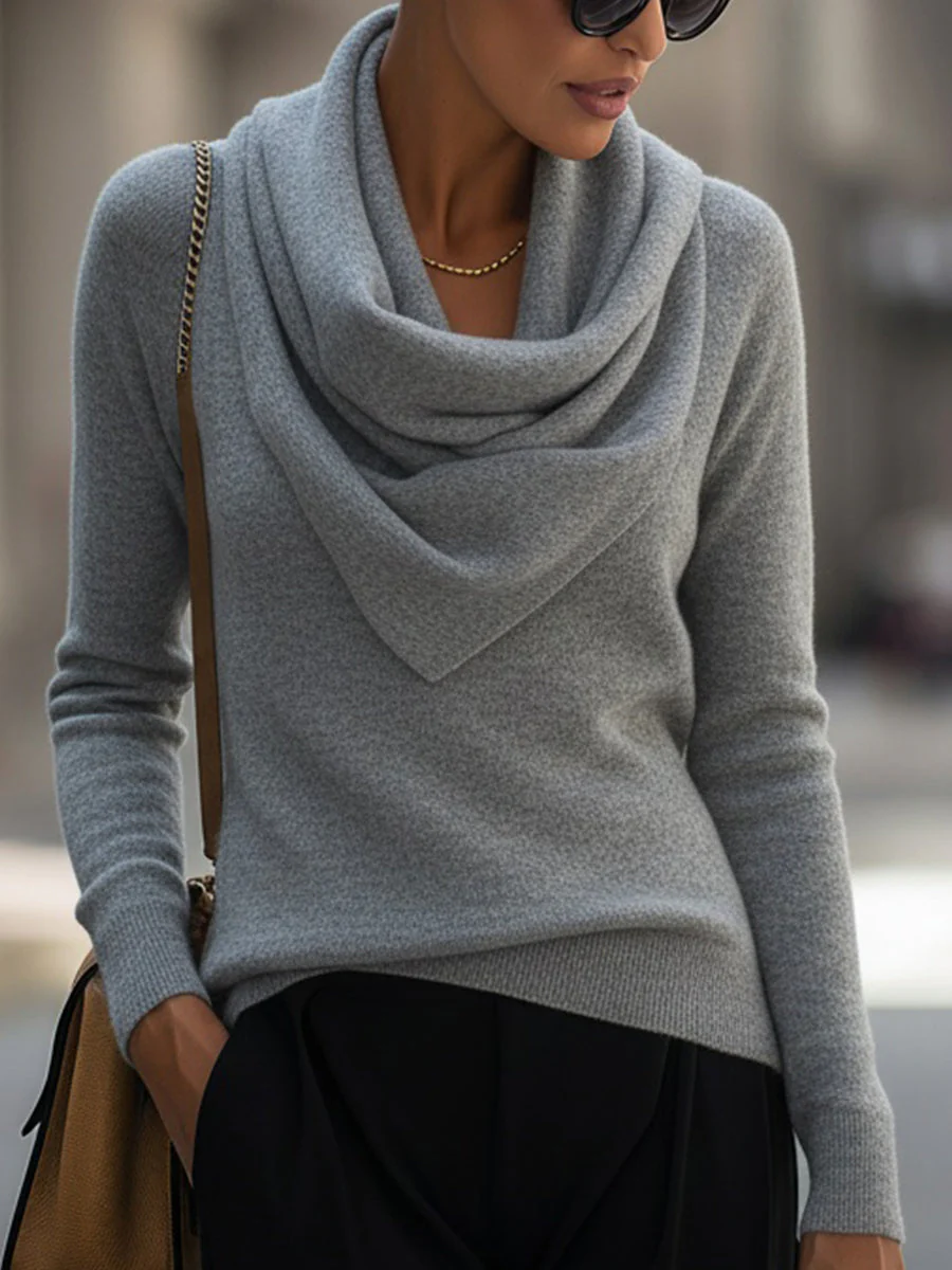 Ella™ | Draped Cowl Neck Long-Sleeve Top - Image 6