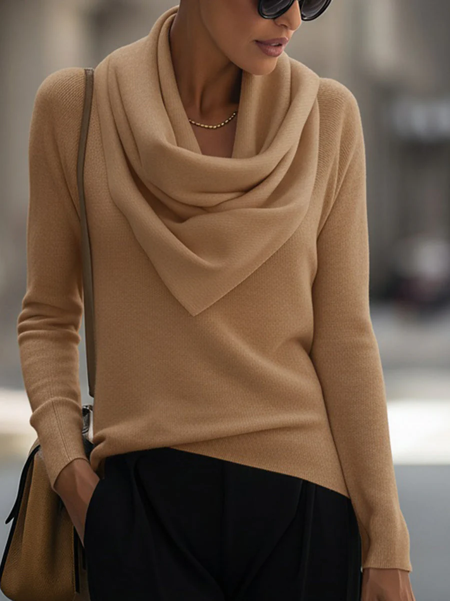 Ella™ | Draped Cowl Neck Long-Sleeve Top - Image 7