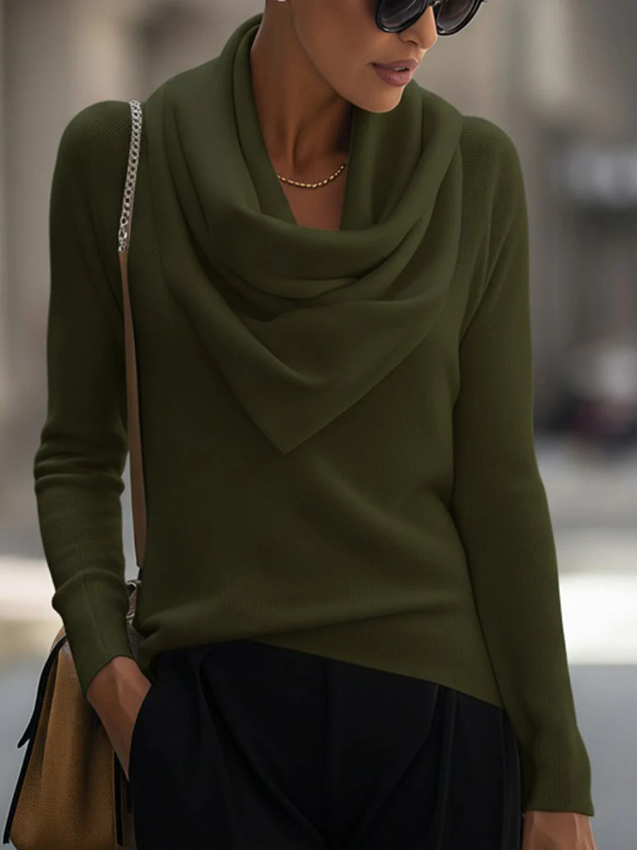 Ella™ | Draped Cowl Neck Long-Sleeve Top - Image 8
