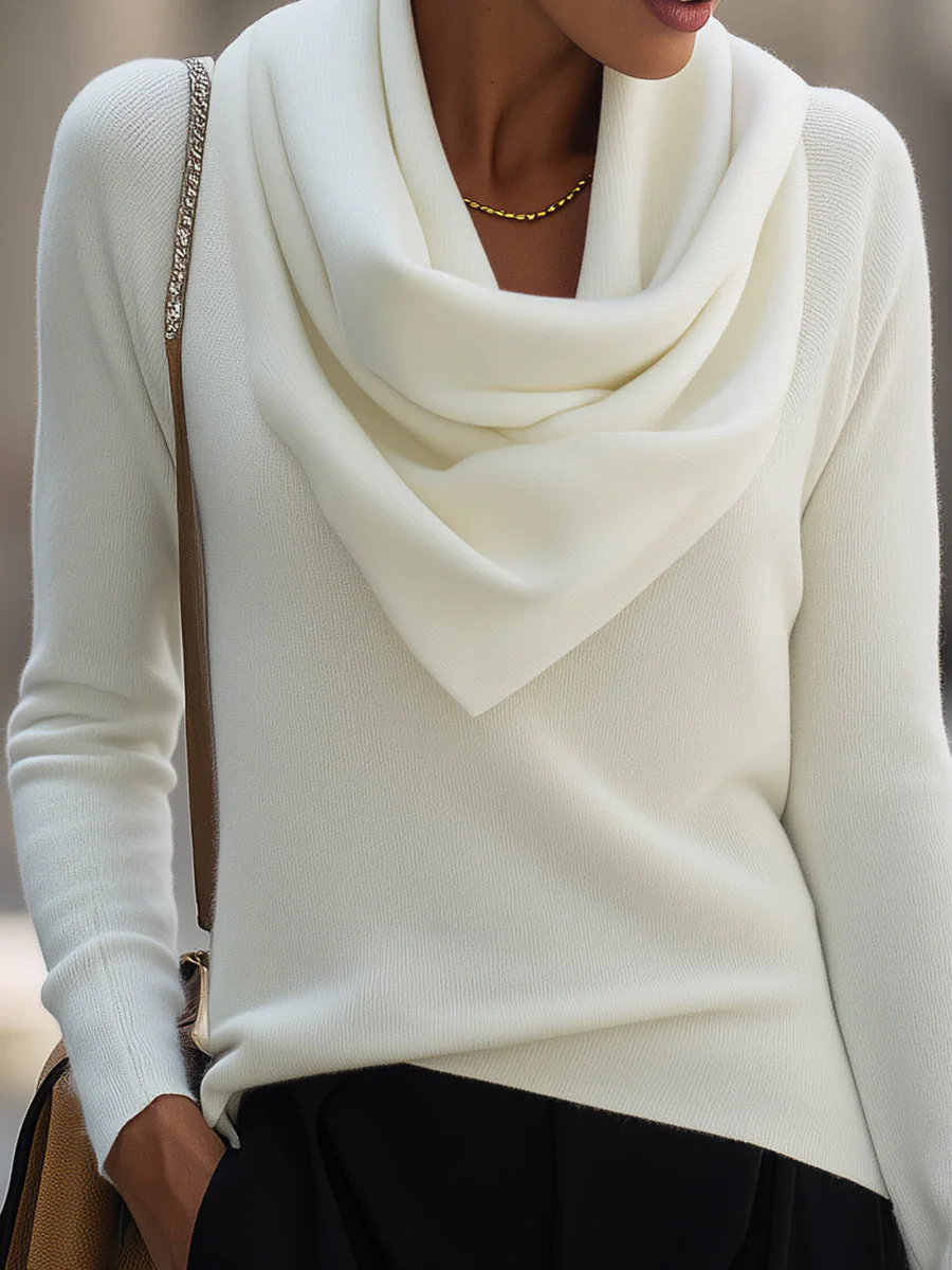 Ella™ | Draped Cowl Neck Long-Sleeve Top - Image 9