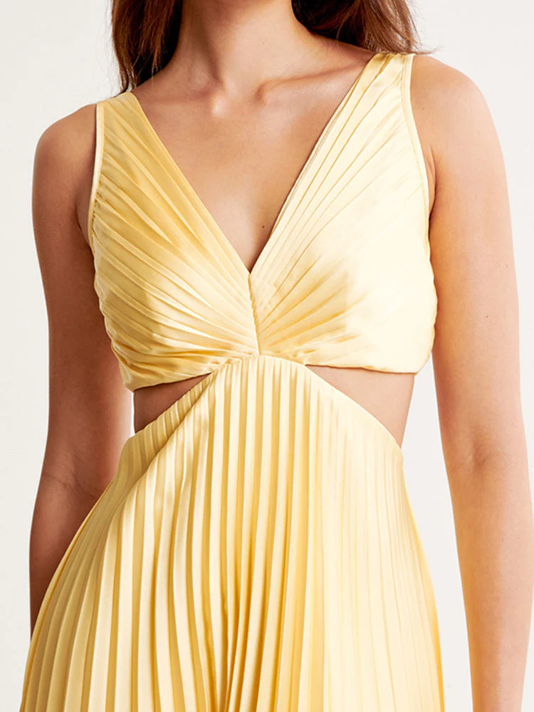 Elle | Women's Wedding Guest V-Neck Maxi Dress Evening - Image 5