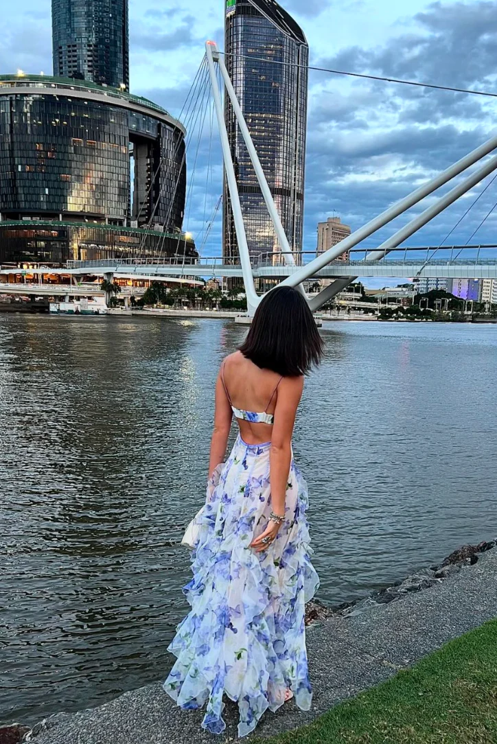 Eloise | Women's Wedding Guest Lace Floral Maxi Dress for Garden Wedding - Image 9