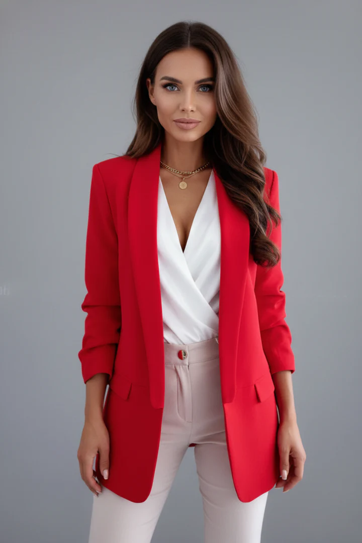 Elysia | Women's Fitted Wrap Collar Blazer - Image 7