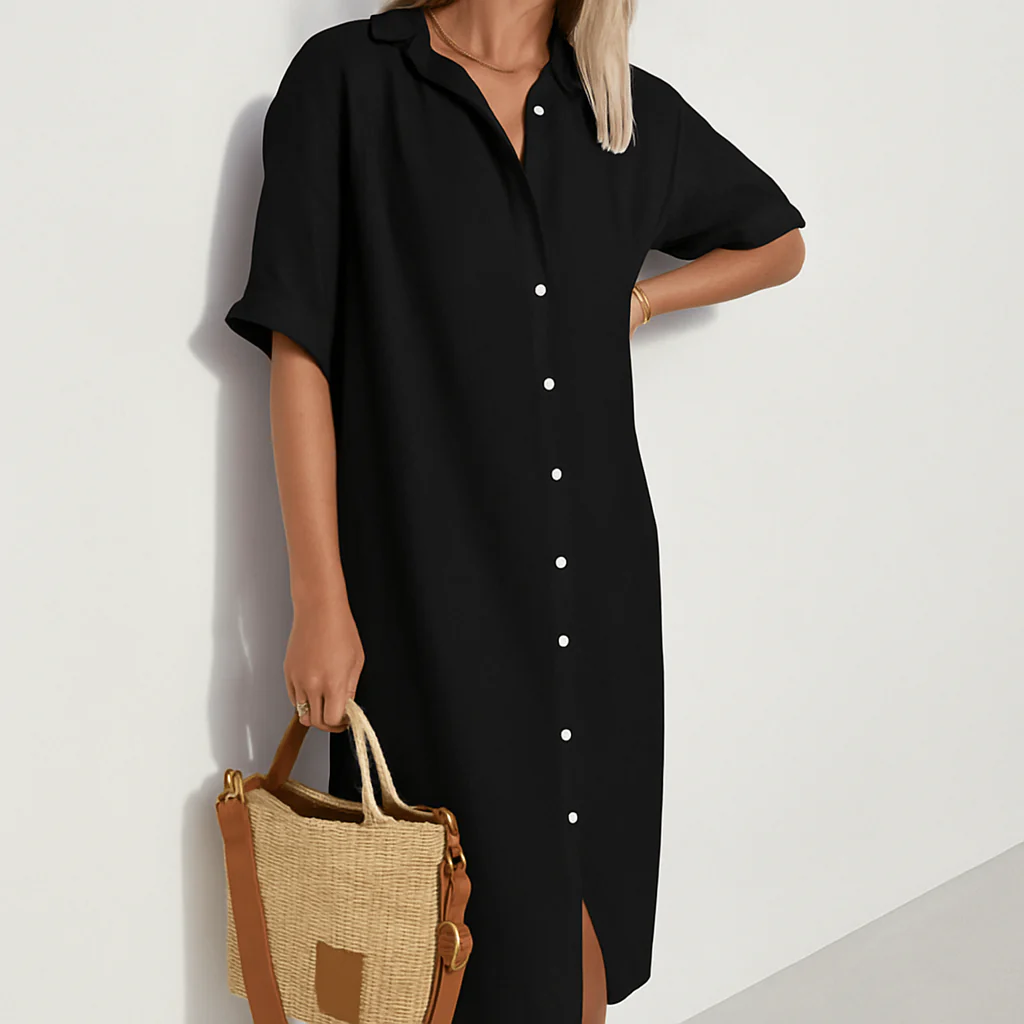 Estelle | Women's Button Down Midi Shirt Dress - Image 5