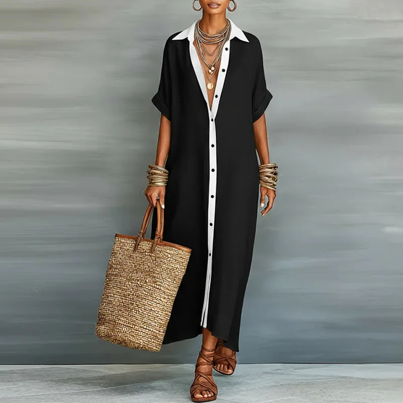 Evelina | Women's Button Down Maxi Shirt Dress - Image 5
