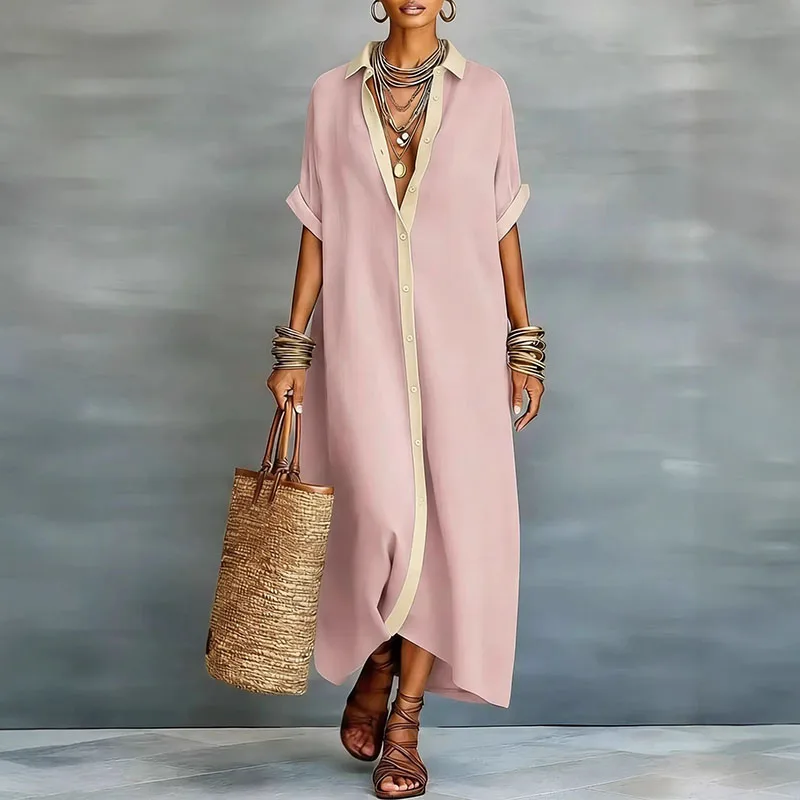 Evelina | Women's Button Down Maxi Shirt Dress - Image 8