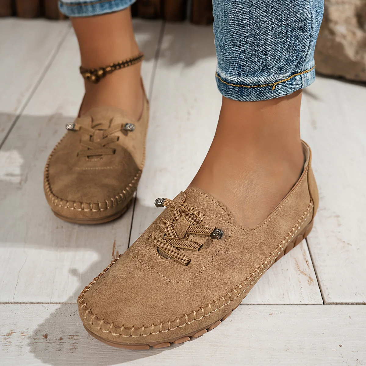 Evelyne | Women's Lace-Up Comfort Loafers - Image 3