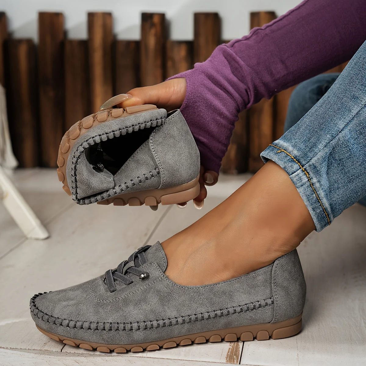 Evelyne | Women's Lace-Up Comfort Loafers - Image 6