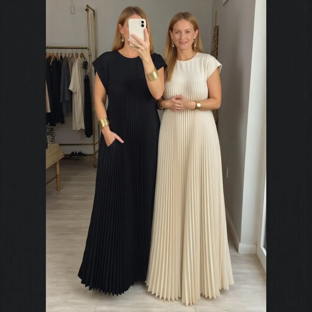 Fern | Women's Flowy Pleated Maxi Dress Cocktail - Image 10