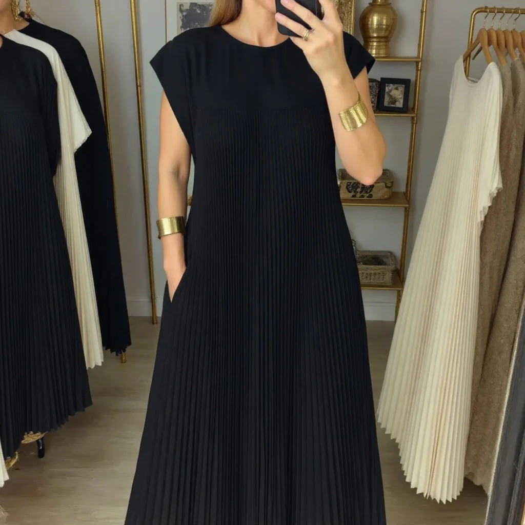 Fern | Women's Flowy Pleated Maxi Dress Cocktail - Image 11
