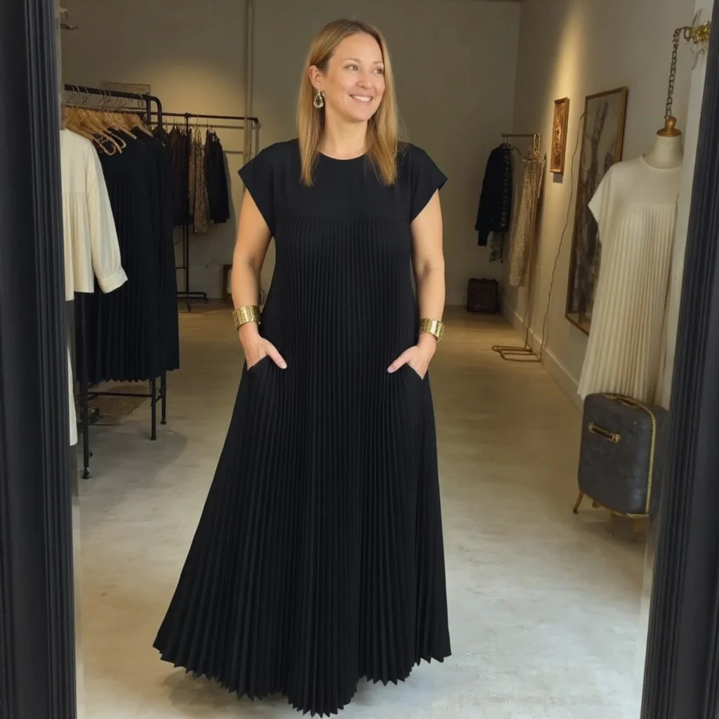 Fern | Women's Flowy Pleated Maxi Dress Cocktail - Image 12