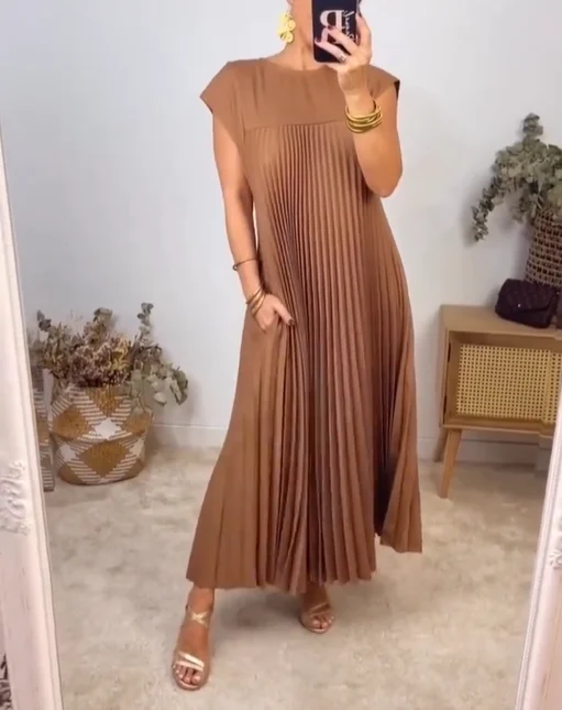 Fern | Women's Flowy Pleated Maxi Dress Cocktail - Image 4