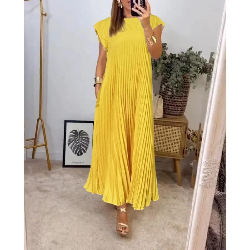 Fern | Women's Flowy Pleated Maxi Dress Cocktail - Image 5