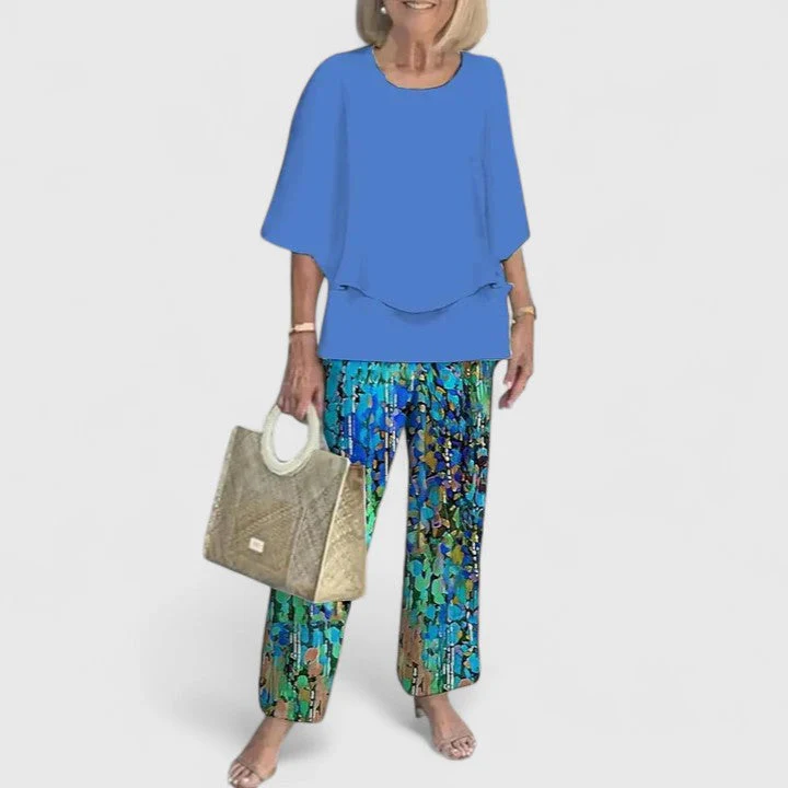 Fern | Women's Casual Floral Print Top and Wide-Leg Pants Set - Image 10