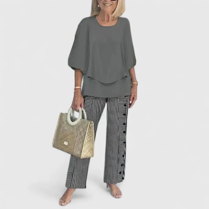 Fern | Women's Casual Floral Print Top and Wide-Leg Pants Set - Image 14