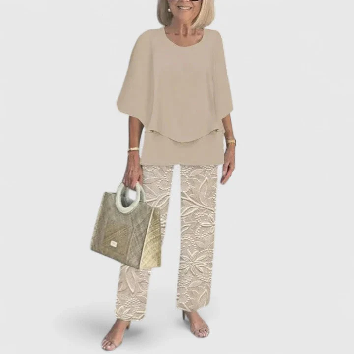 Fern | Women's Casual Floral Print Top and Wide-Leg Pants Set - Image 6