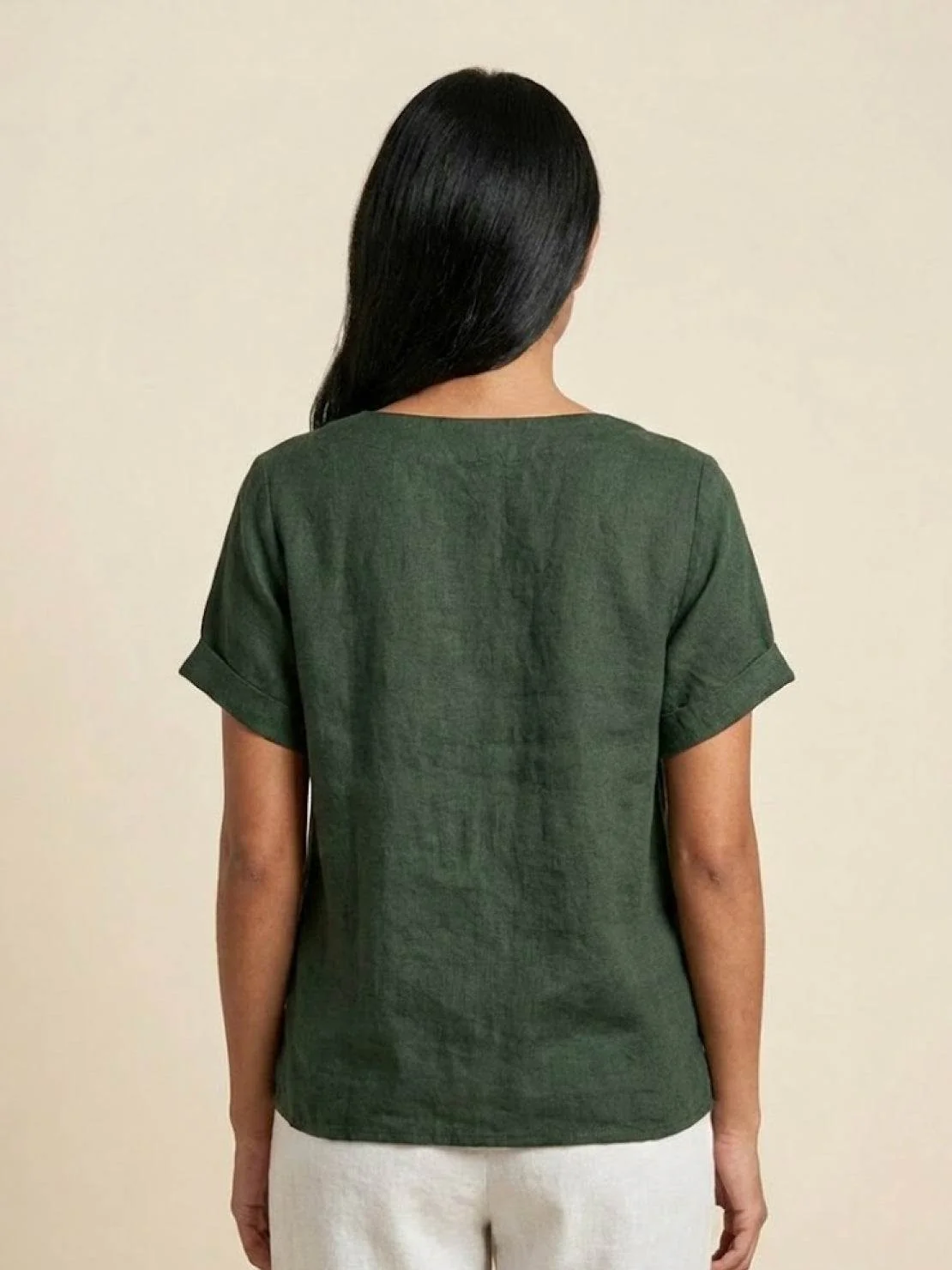 Foreen | Women's Casual Scoop Neck Button Detail Short Sleeve Top - Image 16