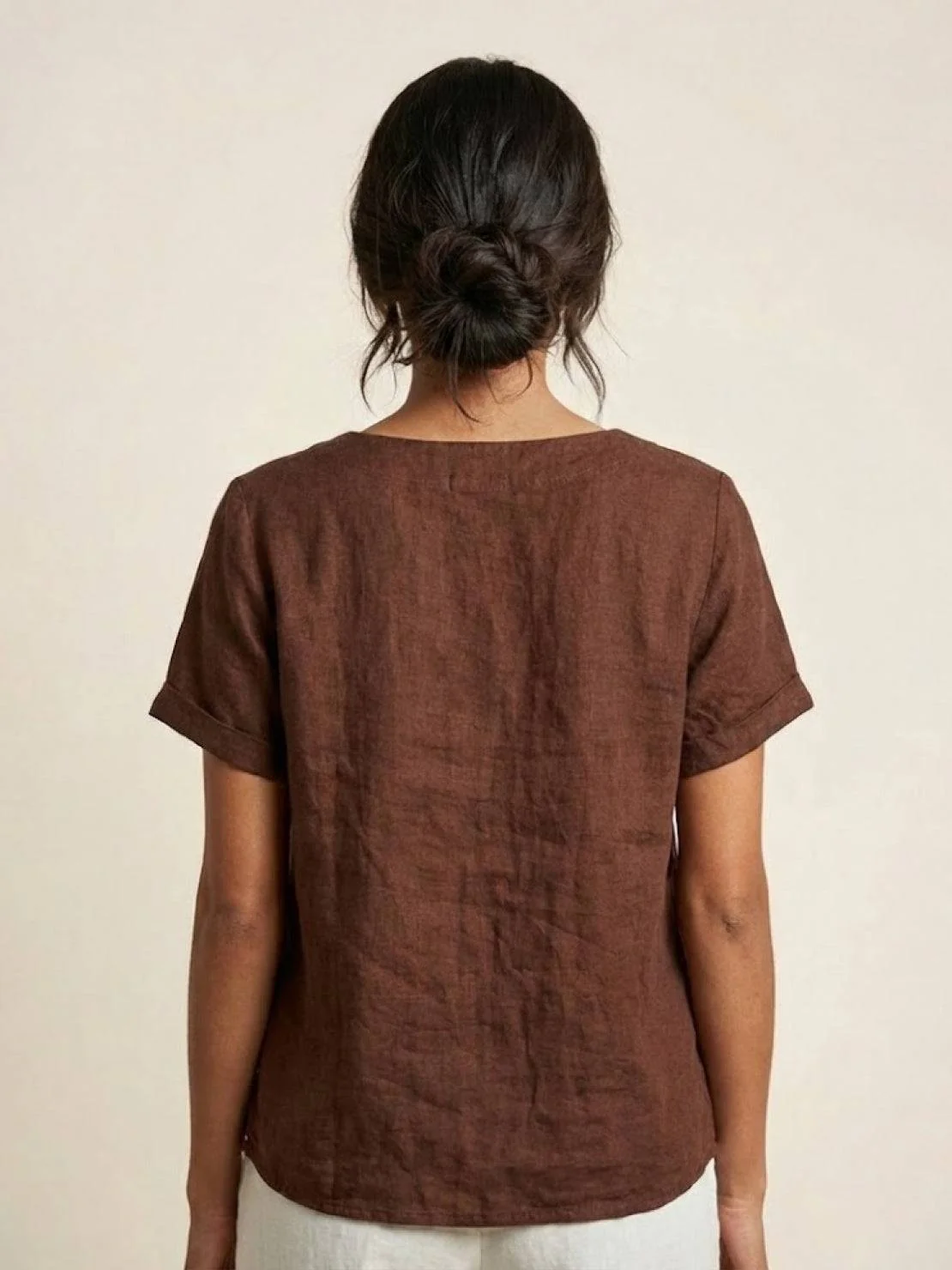 Foreen | Women's Casual Scoop Neck Button Detail Short Sleeve Top - Image 24