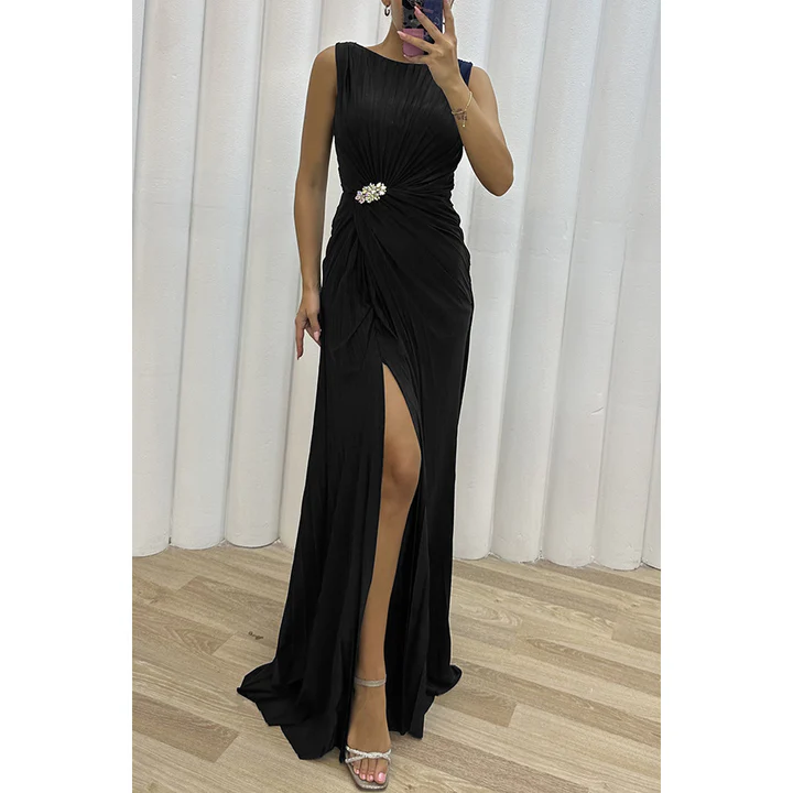 Freesia | Women's Wedding Guest Pleated Maxi Dress Evening - Image 3