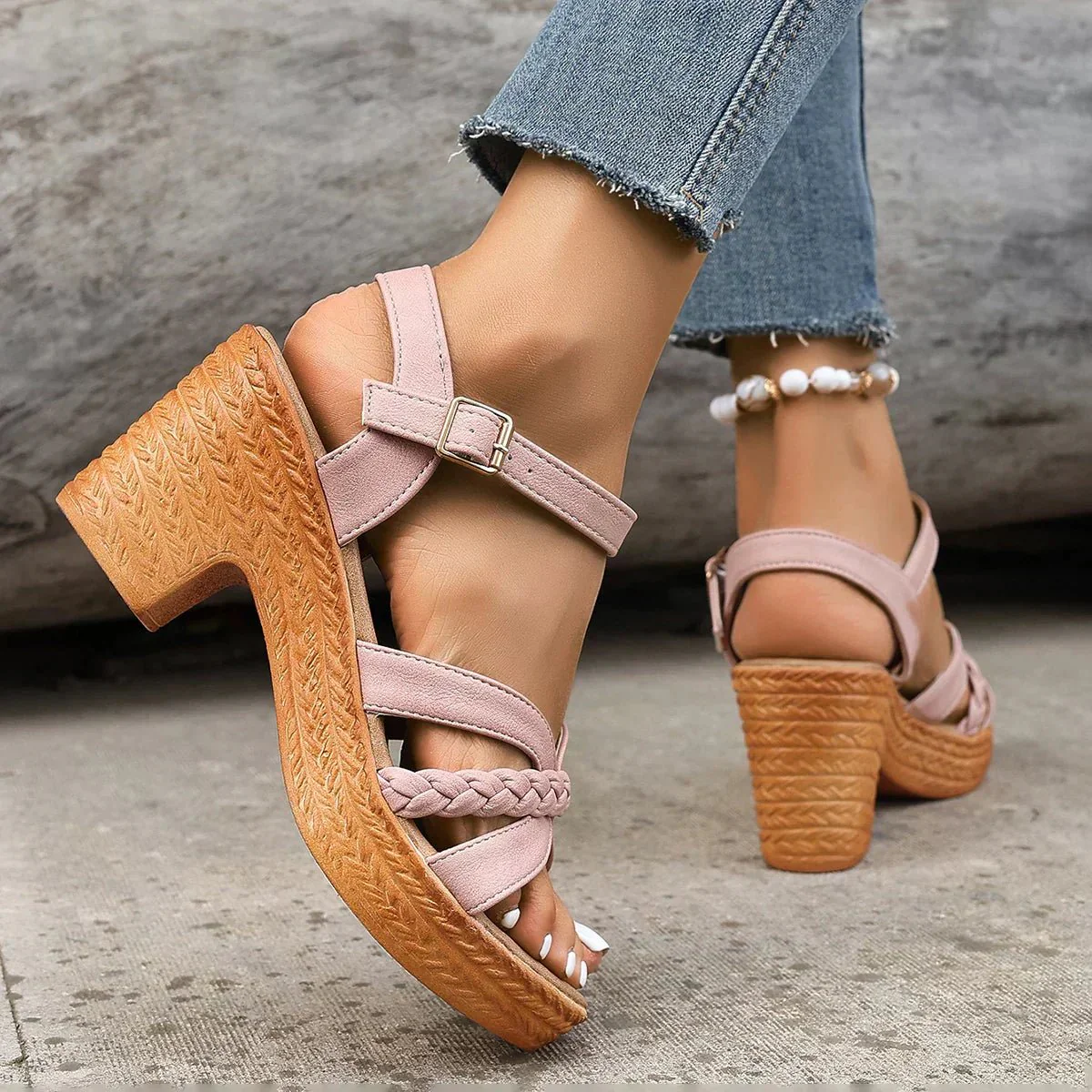 Freya | Women's Braided Platform Sandal - Image 3